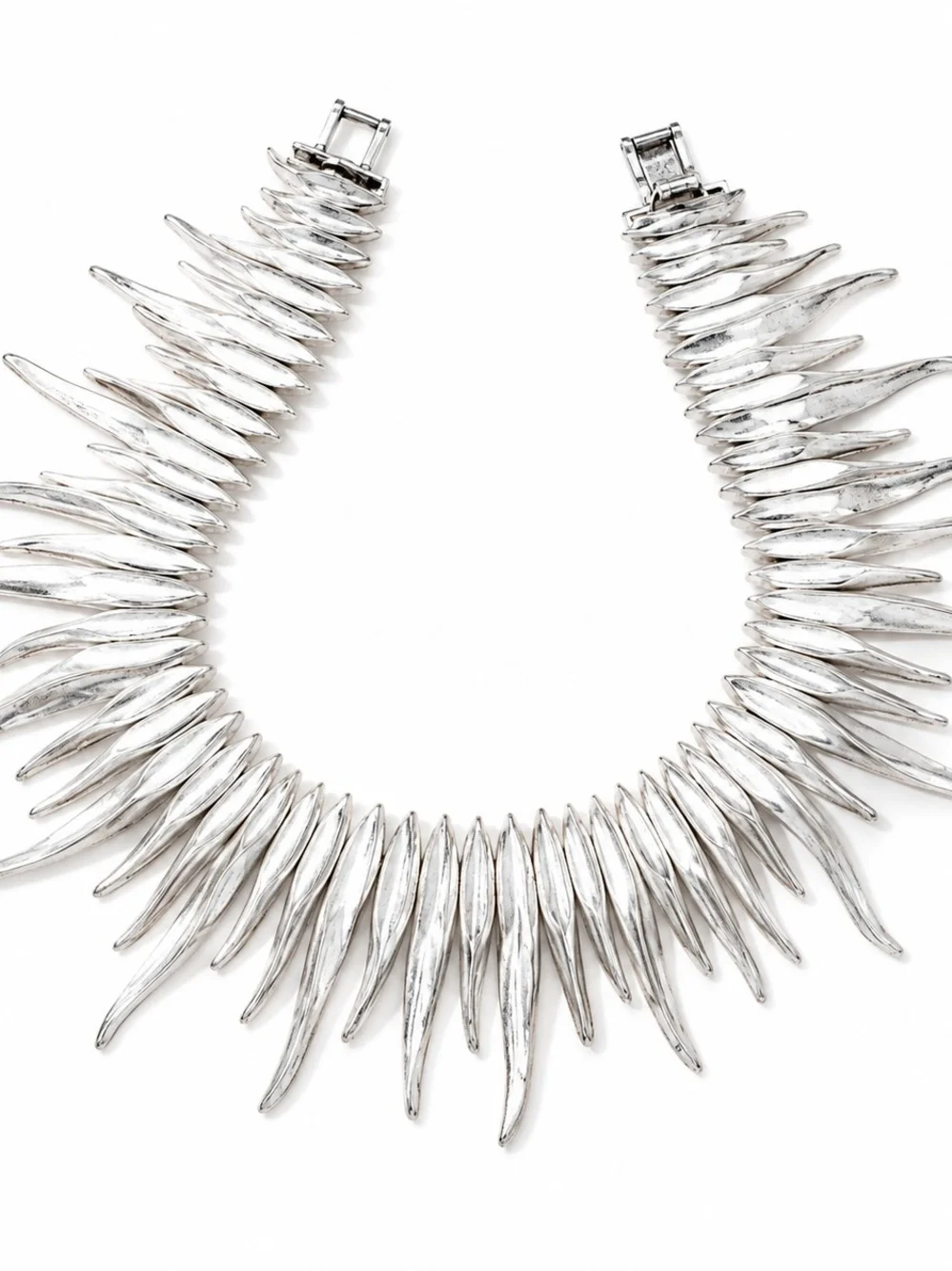 Silver Spike Statement Necklace - Women Jewelry